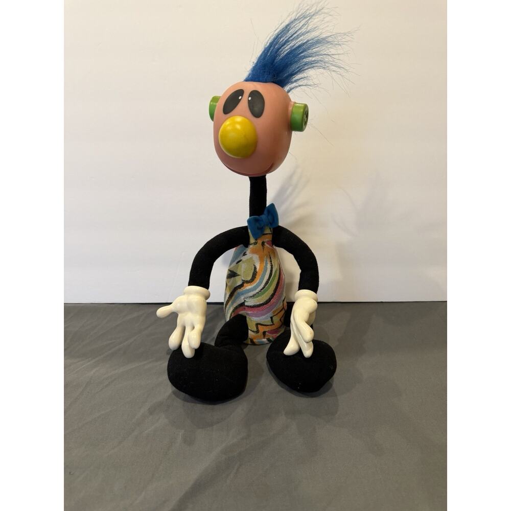 Vintage ERTL 1994 Jibba Jabba Jibber Jabber Blue Mohawk Noisy Toy Doll - Works